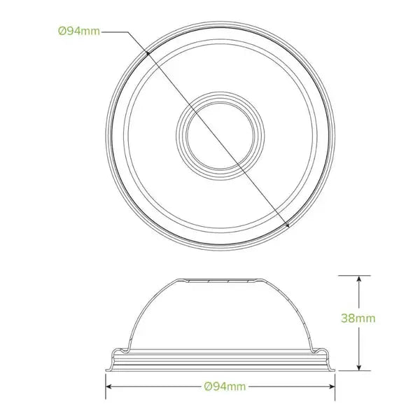 BioPak 8oz Dome Ice Cream Lid 1000pc