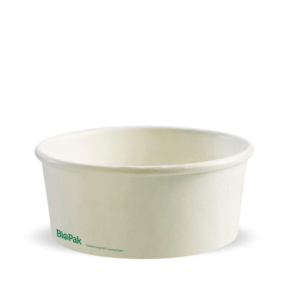 BioPak 750ml White Medium Bowl 400pc