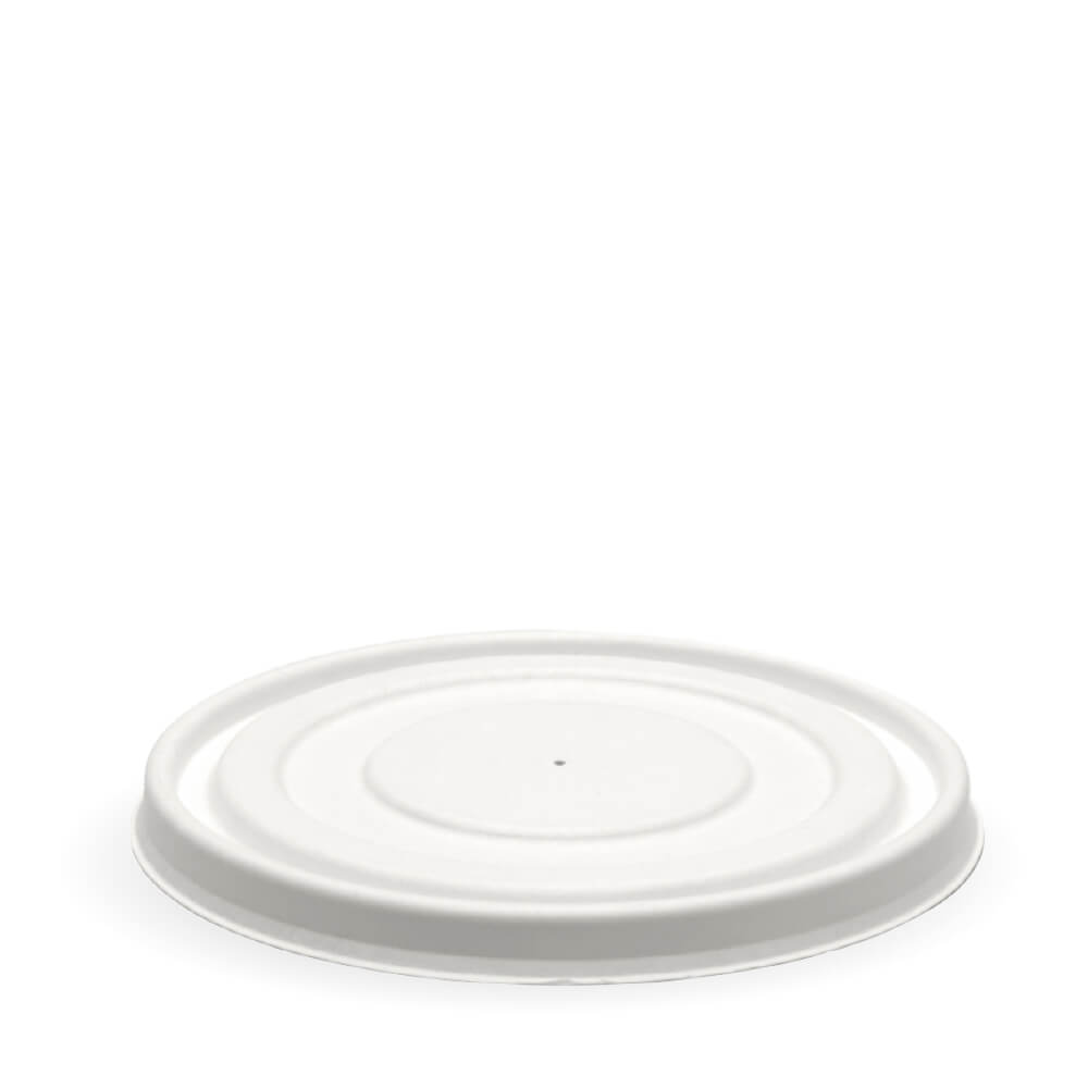 BioPak 500-1,000ml White Bowl Plant Fibre Lid 400pc
