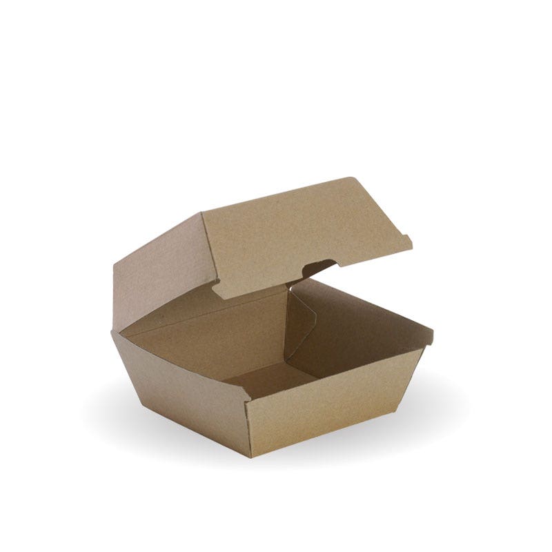 BioPak Kraft Burger Box 105 x 105 x 85mm 250pc