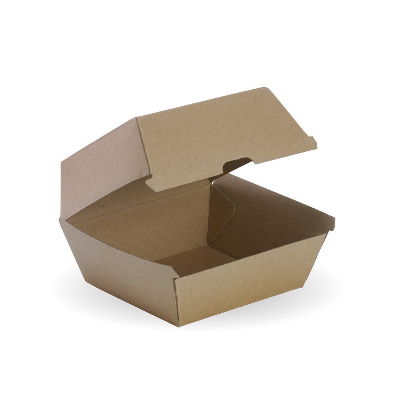 BioPak Kraft Large Burger Box 120 x 120 x 100mm 150pc