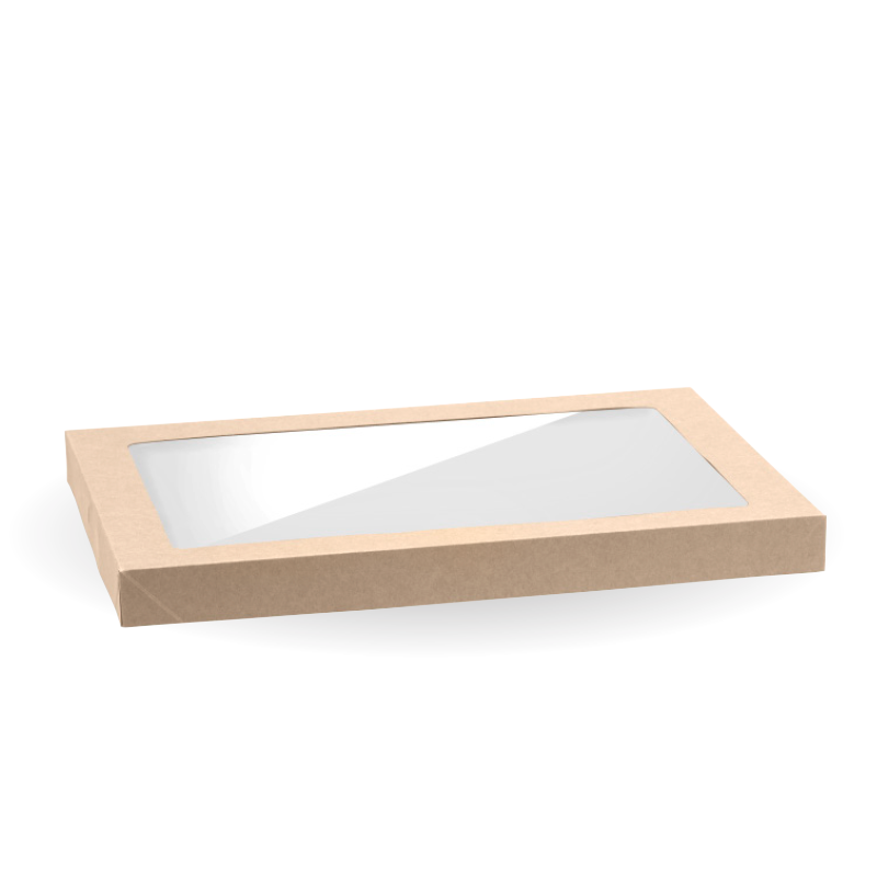 BioPak Kraft Catering Tray PLA Windowed Lid Medium 100pc