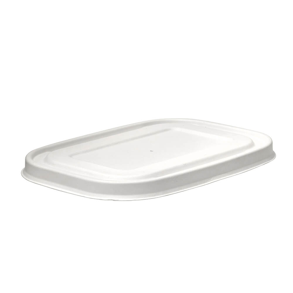 BioPak White Rectangle Plant Fibre Lid 300pc