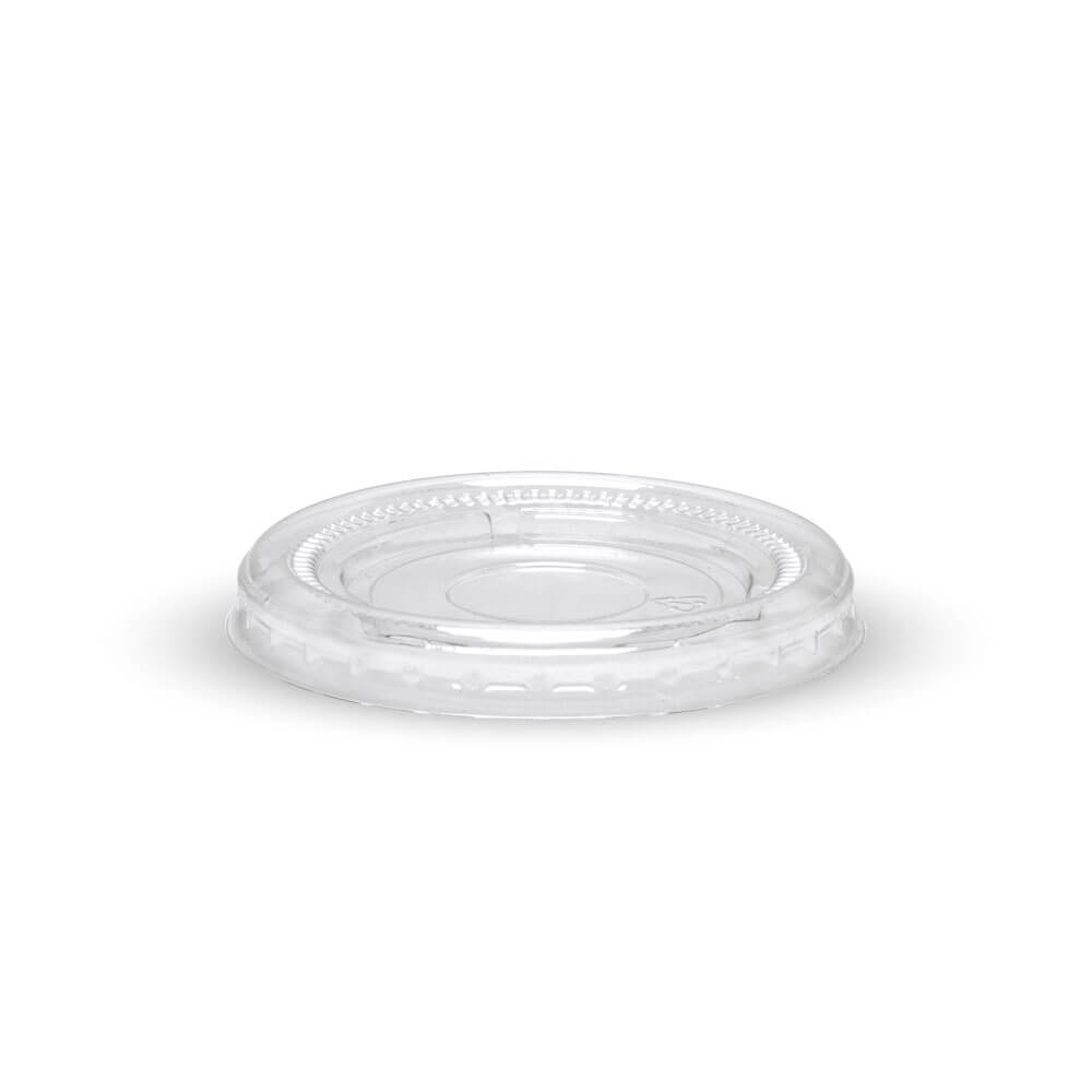 BioPak 45ml, 90ml & 120ml Clear PET Paper Sauce Cup Lid 2500pc