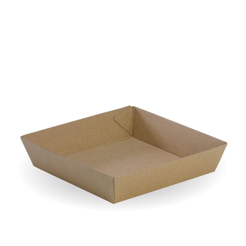 BioPak Kraft Tray #2 -178 x 178 x 45mm 240pc
