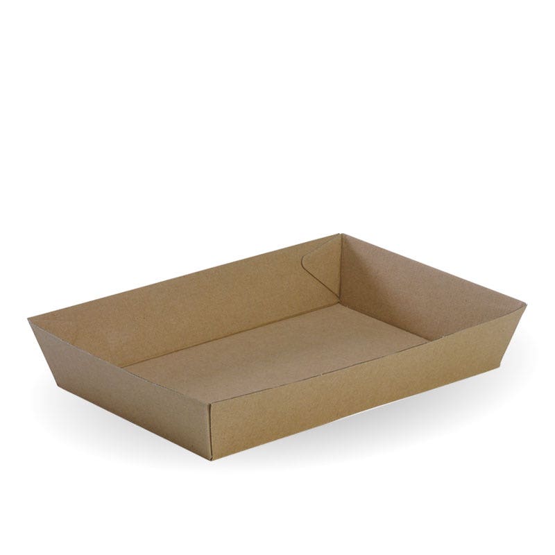 BioPak Kraft Tray #4 228 x 152 x 45mm 250pc