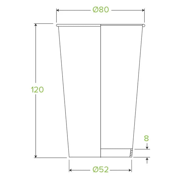 BioPak 12oz Black SW Cup 1000pc