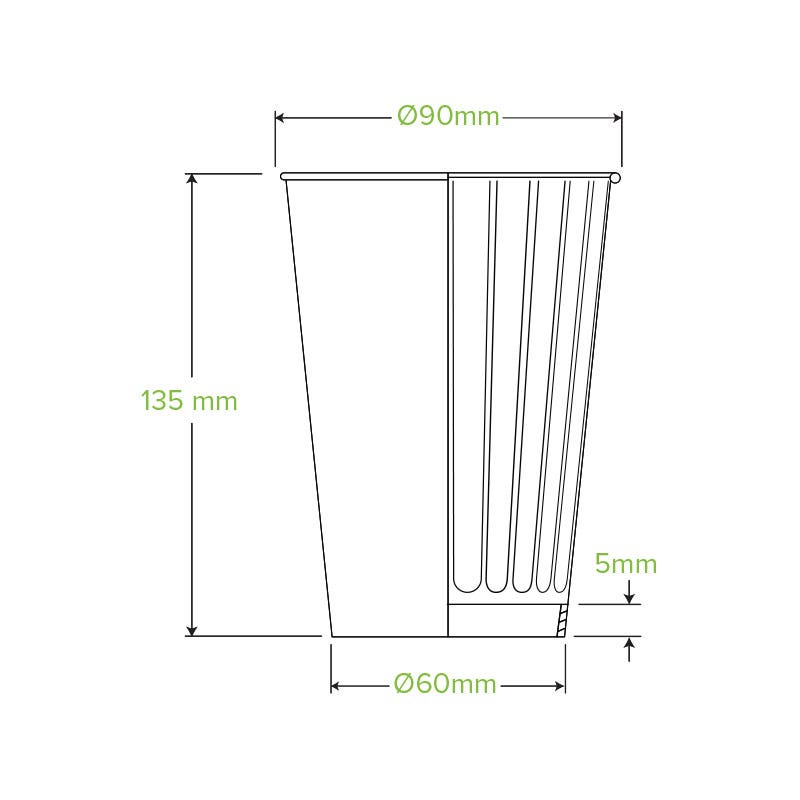 BioPak 16oz White DW Cup - SA Compliant 600pc