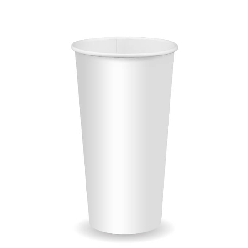 BioPak 20oz White Cold Paper Cups 1000pc