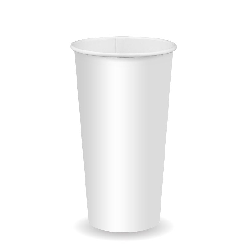 BioPak 22oz White Cold Paper Cups 1000pc