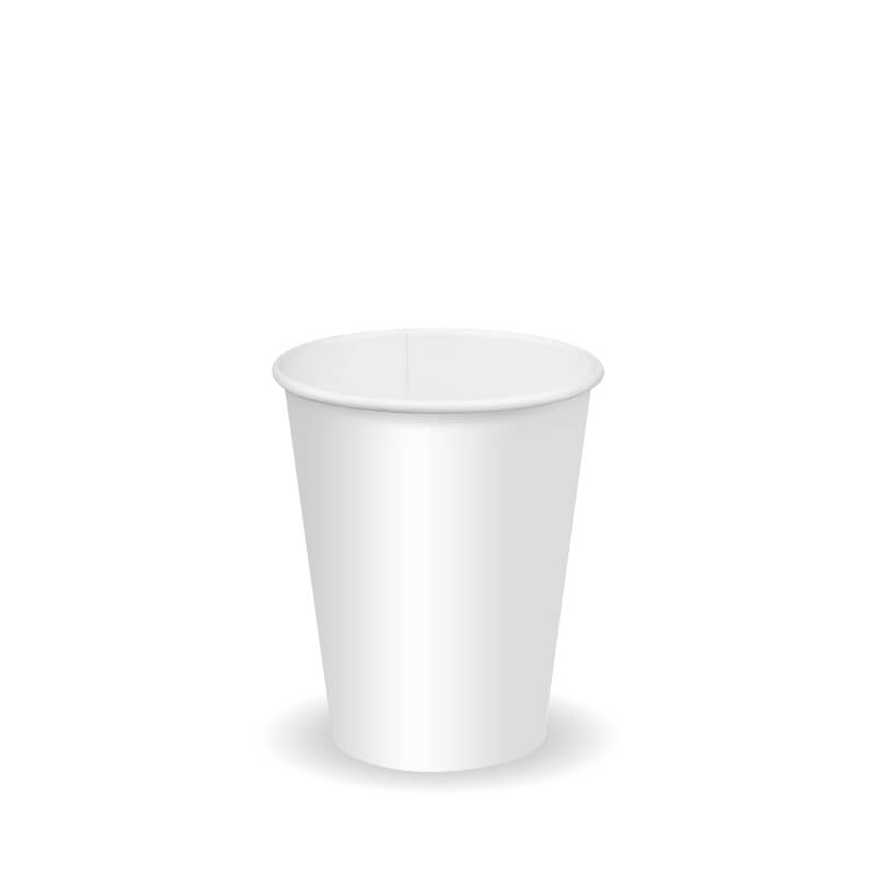 BioPak 8oz White Cold Paper Cups 1000pc