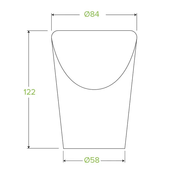 BioPak 12oz PLA Small Chip Cup 1000pc