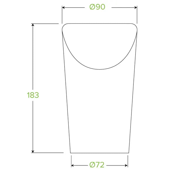 BioPak 32oz PLA Large Chip Cup 500pc