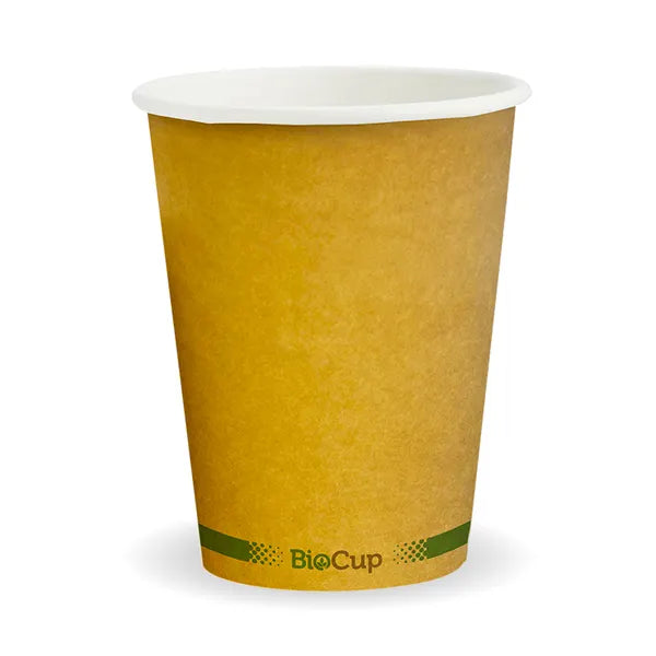 BioPak 12oz (90mm) Kraft Green Stripe SW Cup 1000pc