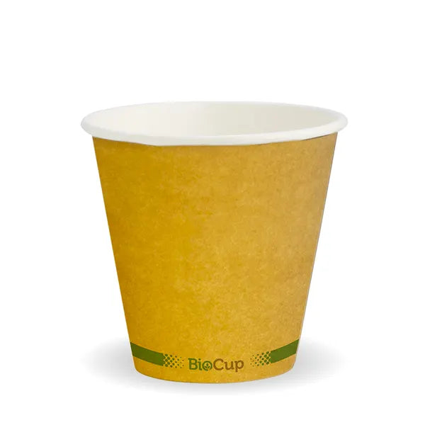 BioPak 8oz (90mm) Kraft Green Stripe SW Cup 1000pc
