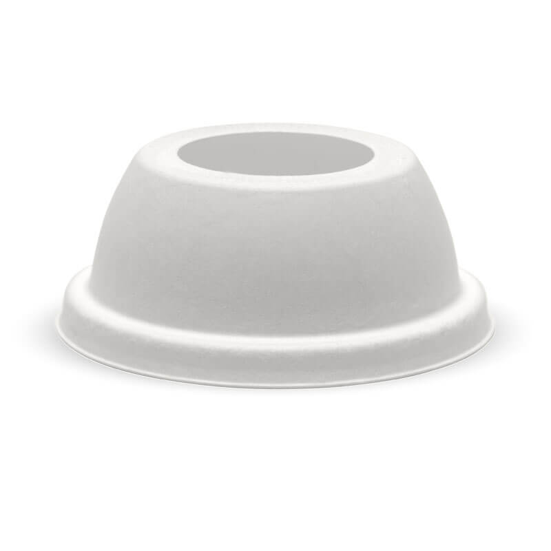 BioPak 90mm White BioCane Wide Hole Lid 1380pc