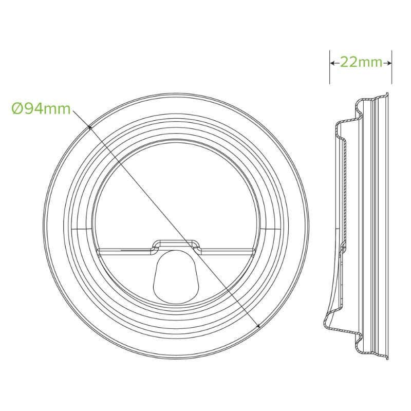 BioPak 90mm White Strawless Pulp Coffee Lid 1000pc
