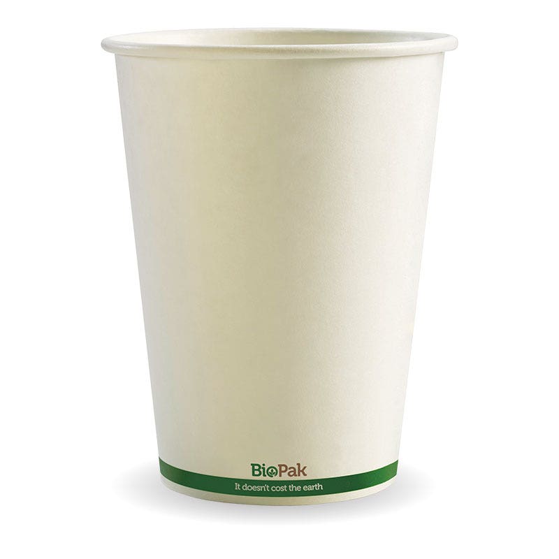 BioPak 950ml (32oz) White Green Stripe Bowl 500pc