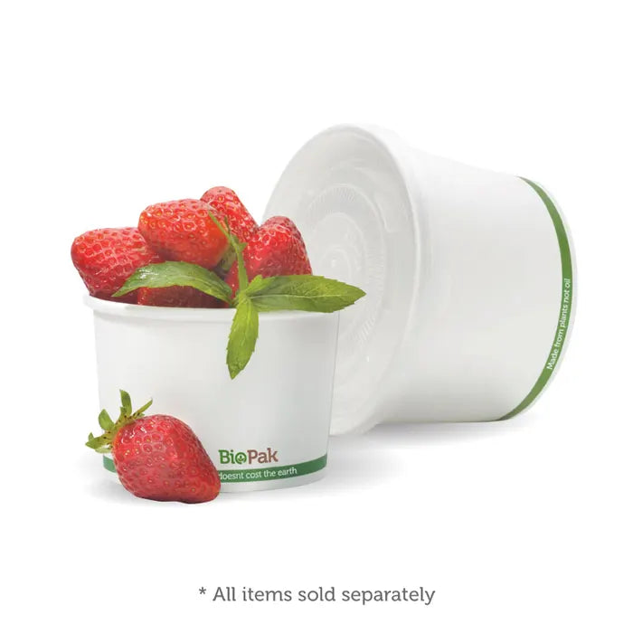 BioPak 250ml / 8oz White BioBowl 1000pcs