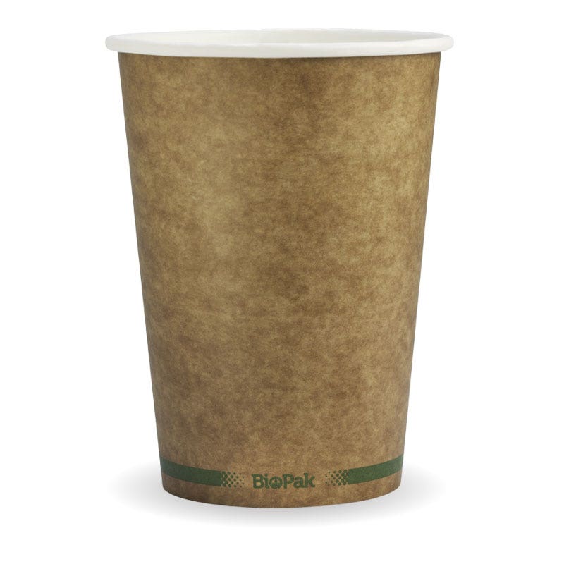 BioPak 950ml (32oz) Kraft Green Stripe Bowl 500pc