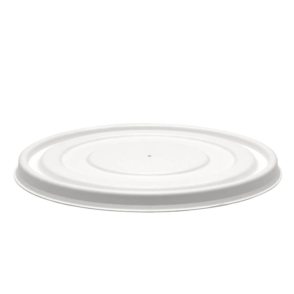 BioPak 430-950ml (12-32oz) White Bowl Plant Fibre Lid 500pc
