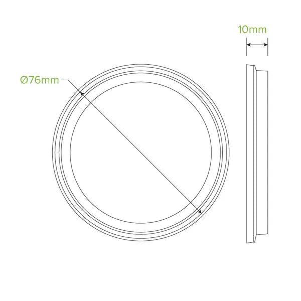BioPak 60-280ml Flat Clear Lid 1000pc