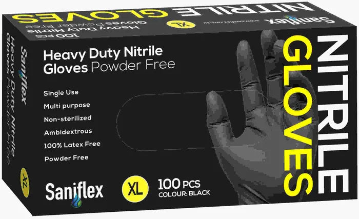 Black Powder Free HD Nitrile Gloves - X-Large 1-10pk