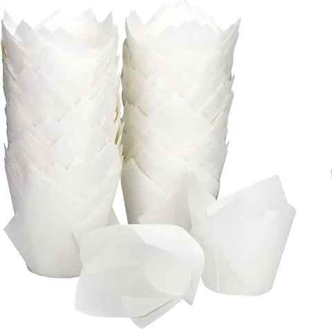 60mm White Tulip Muffin Liners 200-5000pcs