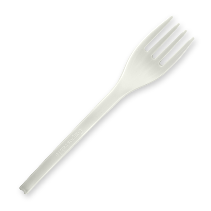 BioPak 15cm (6") White PLA Fork 1000pc
