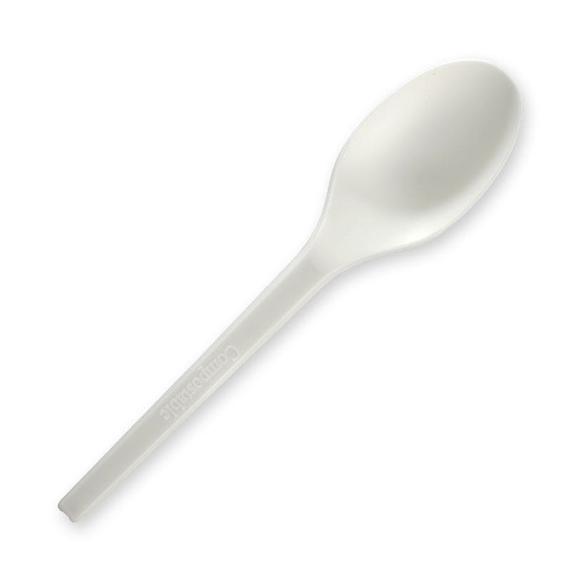 BioPak 15cm (6") White PLA Spoon 1000pc