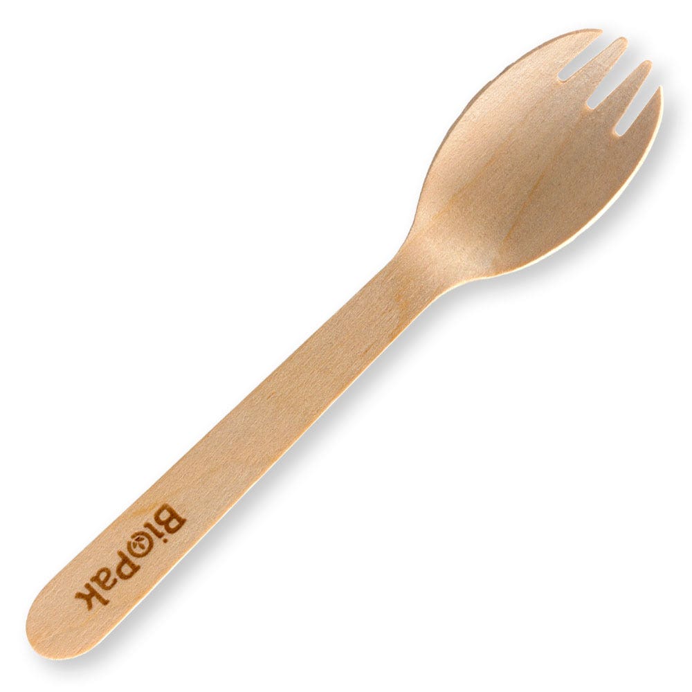 BioPak 16cm Wood Spork 1000pc