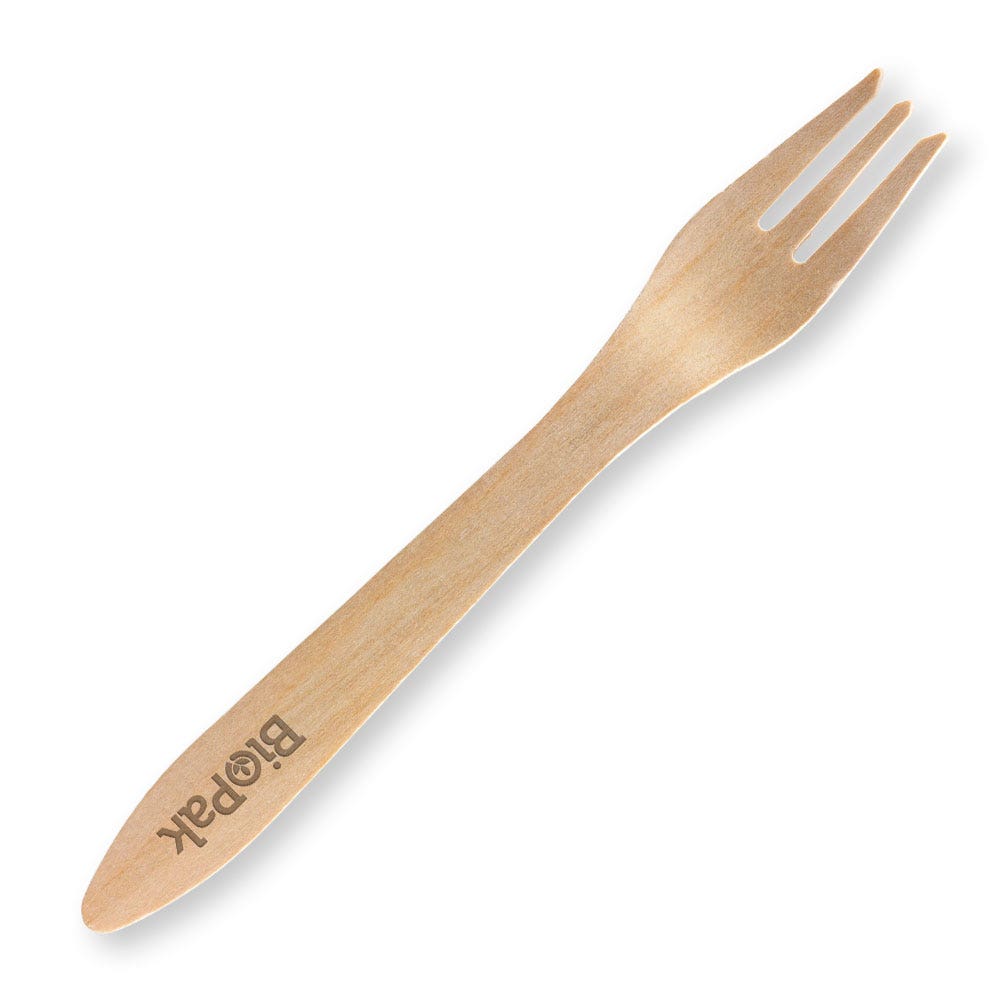 BioPak 19cm Coated Wood Fork 1000pc