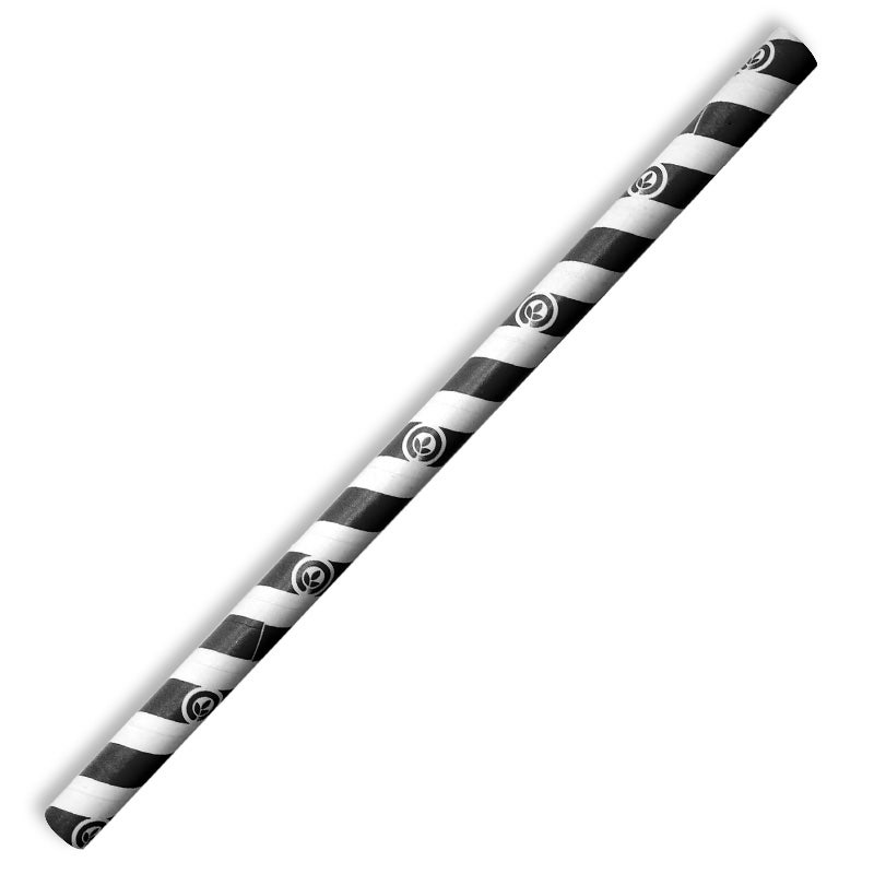 BioPak 10mm Black Stripe Jumbo Paper Straw 2500pc