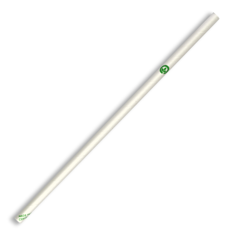 BioPak 6mm White Regular Paper Straw 2500pc