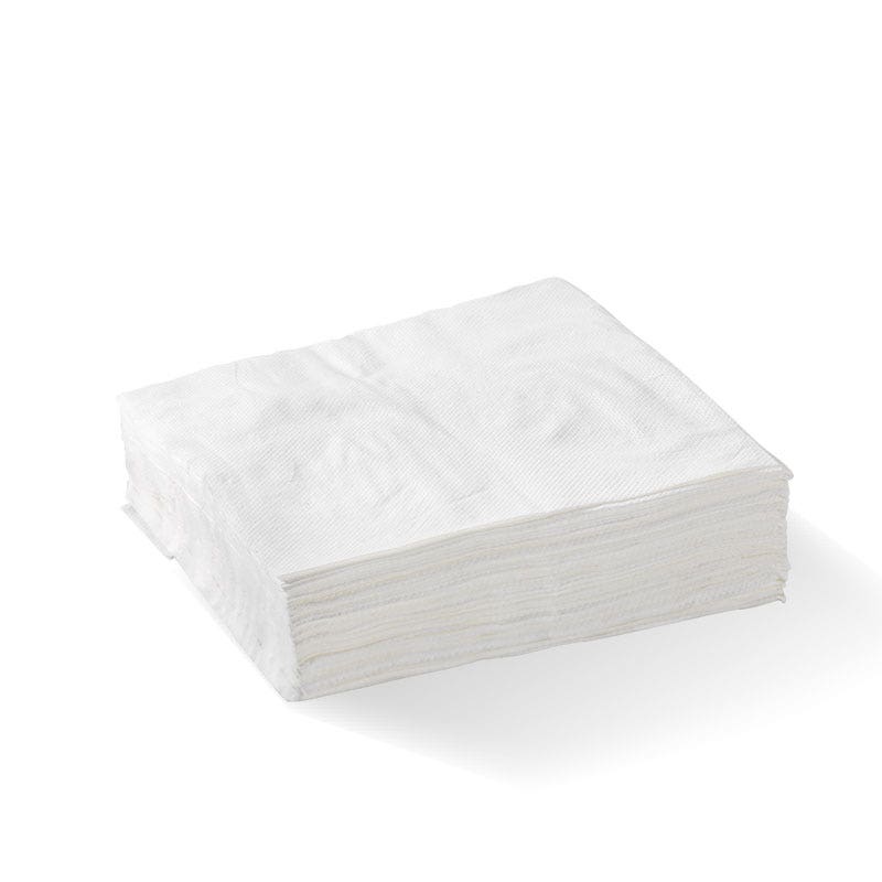 BioPak White 1-Ply 1/4 Fold Lunch Napkin 3000pc