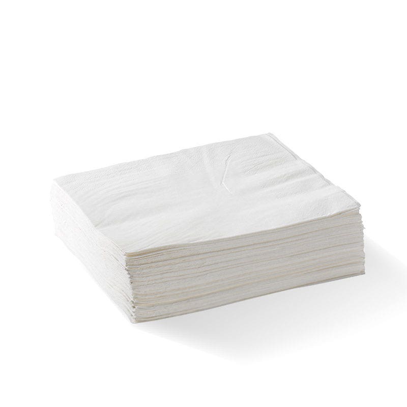 BioPak White 2-Ply 1/4 Fold Lunch Napkin 2000pc