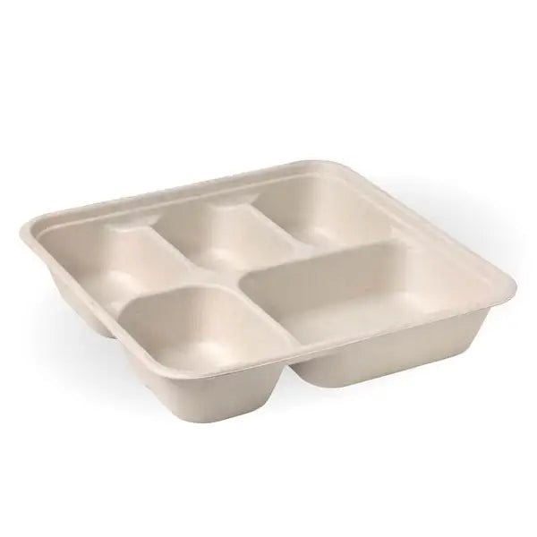 BioPak 5-Compartment Large Natural Takeaway Base 300pc