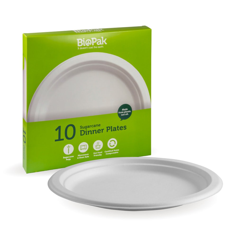 BioPak Retail 25cm White Plate 10pk x 6 Packs